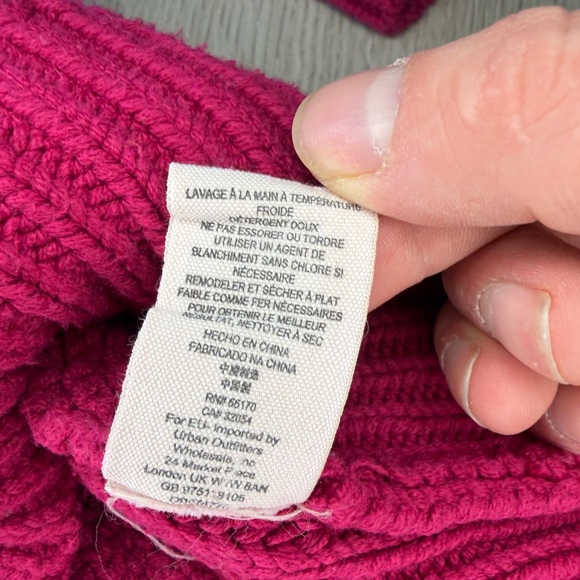 Free People Chunky Knit Turtleneck Sweater Pink Oversized Medium - Picture 6 of 7